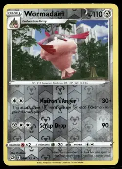 2022 Brilliant Stars Set Pokemon Card 098 Wormadam Reverse Foil NM - Image 1
