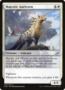 Majestic Auricorn 22 IKO MTG White Unicorn Vigilance Uncommon Kuo 2020 Mutate EN - Image 1
