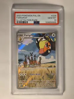 Farigiraf #228 2023 PAL EN Illustration Rare PSA 10 Gem Mint Pokemon TCG - Image 1