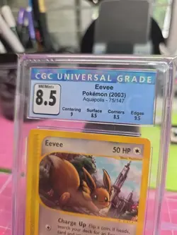 Eevee 75/147 Aquapolis Non-Holo NM Vintage Pokemon CGC 8.5 - Image 2
