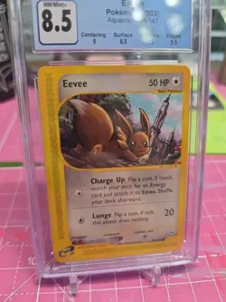 Eevee 75/147 Aquapolis Non-Holo NM Vintage Pokemon CGC 8.5 - Image 3