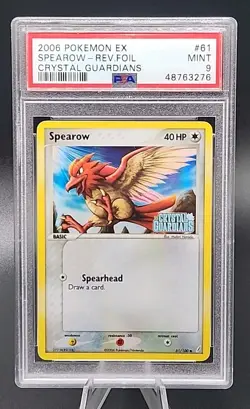 PSA 9 Mint 2006 Pokemon Spearow Reverse Holo Foil 61/100 EX Crystal Guardians - Image 1