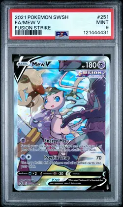 2021 POKEMON SWORD & SHIELD FUSION STRIKE #251 FULL ART/MEW V PSA 9 - Image 1