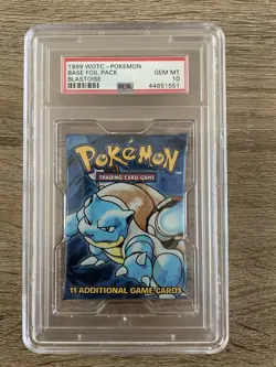 Pokemon Cards - PSA 10 Base Set Booster Pack - Unlimited Blastoise - GEM MT - Image 1