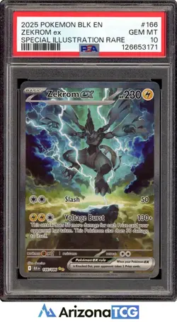 Pokemon 2025 Zekrom ex 166/086 SIR Black Bolt GEM MINT PSA 10 - Image 1
