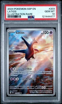 2024 POKEMON SSP EN-SURGING SPARKS ILLUSTRATION RARE #203 LATIOS PSA 10 - Image 1