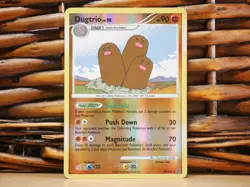 Pokemon DUGTRIO 24/127 REVERSE HOLO RARE | MP Moderate Play | Platinum | 2009 - Image 1