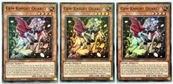 3 x POTE-EN020 Gem Knight Quartz - Super Rare 1st Edition Near Mint YuGiOh Cards - Image 1
