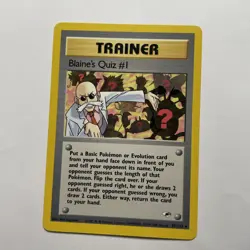 Blaine's Quiz #1 97/132 Gym Heroes Pokemon Card LP - Image 1