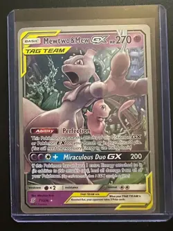 Mewtwo & Mew GX TAG TEAM Pokemon Card (World Championships 2019) - Image 1