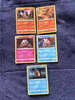 5 Detective Pikachu Pokemon Card Lot (Charizard, Charmander, Magikarp, Etc - Image 1