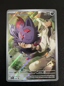 Pokemon Cards N's Zorua 189 Black Star Promo Holo Card Journey Together TCG NM - Image 1