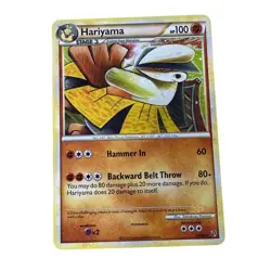 Hariyama 14/90 Pokemon Card 2010 HGSS Undaunted Stage 1 Fighting Rare MP/LP - Image 1