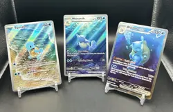 2023 Pokemon Squirtle, Wartortle, & Blastoise EX Scarlet & Violet 151 IR/SIR Set - Image 1