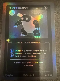 Pokederp BLACKOUT Turtblast 2/7 - Blastoise Pokemon Derpy Fan Art RARE - Image 1