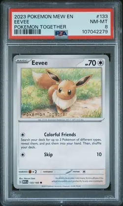 2023 POKEMON MEW EN-151 POKEMON TOGETHER #133 EEVEE PSA 8 - Image 1