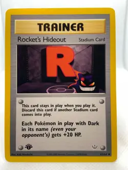 ROCKET’S HIDEOUT - 1st Edition Neo Revelation - 63/64 - Trainer Pokemon - Image 1