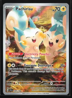 Pokemon Pachirisu 208/198 Scarlet & Violet Illustration Rare Full Art Holo NM - Image 1