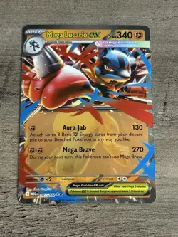 Mega Lucario EX 077/132 Double Rare Pokemon TCG Mega Evolution MEG Holo English - Image 1