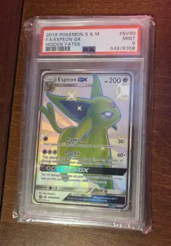 POKEMON PSA 9 SHINY ESPEON GX 2019 SUN & MOON HIDDEN FATES #SV60 FULL ART - Image 1