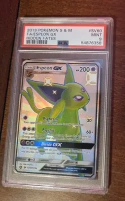 POKEMON PSA 9 SHINY ESPEON GX 2019 SUN & MOON HIDDEN FATES #SV60 FULL ART - Image 3