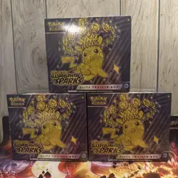 THREE POKEMON TCG Surging Sparks Elite Trainer Box ETB Factory Sealed HOT LOT - Image 1