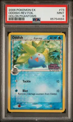 2006 POKEMON EX HOLON PHANTOMS #73 ODDISH-REVERSE FOIL PSA 9 - Image 1