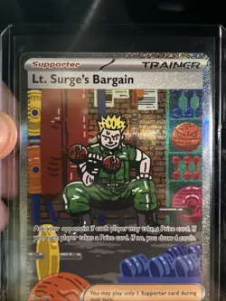 2025 Pokemon Evolution Lt. Surge’s Bargain Special Illustration Rare #185/132 - Image 4