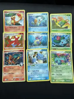 9 Pokemon Cards - Vintage - Charizard, Venusaur, Blastoise - Full Evolutions - Image 1