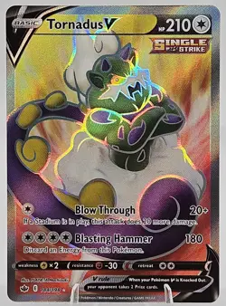 Tornadus V Full Art 184/198 SWSH06: Chilling Reign Pokemon Card MINT - Image 1