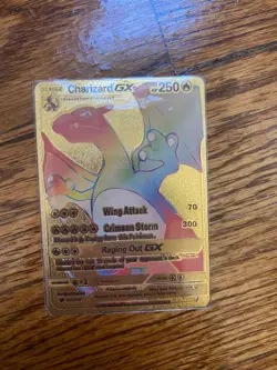 Golden pokemon cards, Mewtwo EX 170HP, Leafeon VMax 310 HP, Charizard GX 250 HP - Image 3