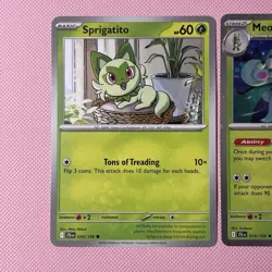 Pokemon Mega Evolution Meowscarada Promo Holo Sprigatito Floragato Card set - Image 2