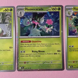 Pokemon Mega Evolution Meowscarada Promo Holo Sprigatito Floragato Card set - Image 3