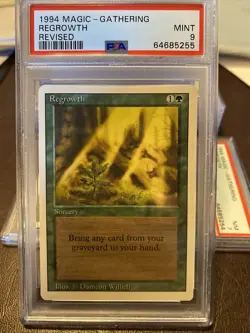 PSA 9 Mint Regrowth Revised MtG Magic The Gathering - Image 1