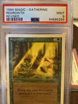 PSA 9 Mint Regrowth Revised MtG Magic The Gathering - Image 2