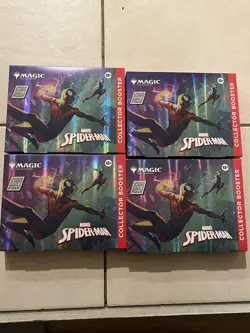 Magic: The Gathering Marvel’s Spider-Man Collector Booster NEW SEALED LOT OF 4 - Image 1