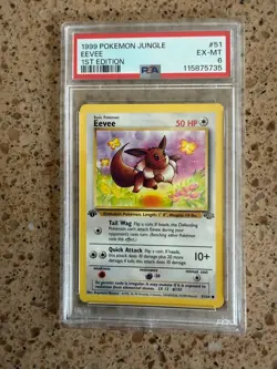 PSA 6 1999 Pokemon Jungle 1st Edition Eevee 51/64 - Image 1