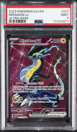 2023 POKEMON SVI EN-SCARLET & VIOLET ULTRA RARE #227 MIRAIDON EX PSA 9 - Image 1