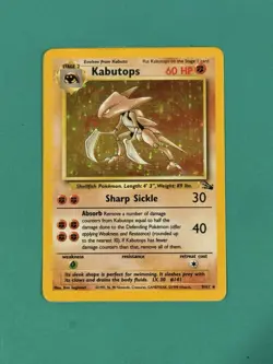 1999 Pokemon Kabutops Fossil Holo 9/62 NRMT - Image 1