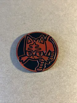 POKEMON TCG Litten Orange/Red Sheen Holofoil Coin - Image 1
