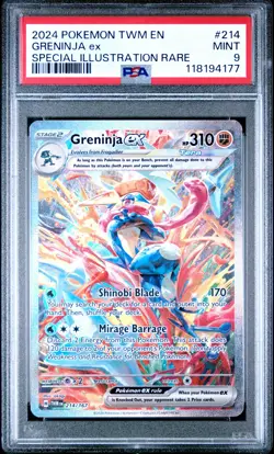 2024 POKEMON TWM EN-TWILIGHT MASQUERADE #214 GRENINJA EX PSA 9 - Image 1