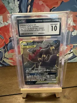 Pokemon CGC 10 Gem Mint Japanese Umbreon & Darkrai GX 010/031 Tag Team GX - Image 1