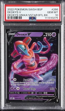 2022 POKEMON SWSH BLACK STAR PROMO #266 DEOXYS V PSA 10 - Image 1