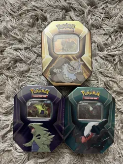 LOT OF 3 Pokemon TCG Triple Whammy Tin Set TYRANITAR SLAKING DARKRAI NEW SEALED! - Image 1