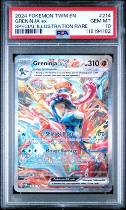 2024 POKEMON TWM EN-TWILIGHT MASQUERADE #214 GRENINJA EX PSA 10 - Image 1