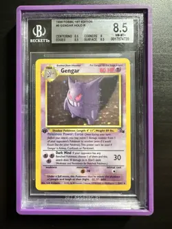 BGS 8.5 NM/MT+ Gengar 5/62 Holo Fossil 1999 1st Edition Graded Pokemon - Image 1