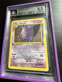 BGS 8.5 NM/MT+ Gengar 5/62 Holo Fossil 1999 1st Edition Graded Pokemon - Image 3