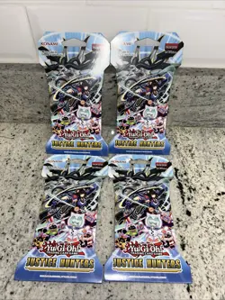 Yu-Gi-Oh - Justice Hunters Sleeved Booster Packs LOT Of 4🔥🔥SEALED 🔥🔥🔥 - Image 1