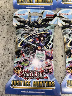 Yu-Gi-Oh - Justice Hunters Sleeved Booster Packs LOT Of 4🔥🔥SEALED 🔥🔥🔥 - Image 2