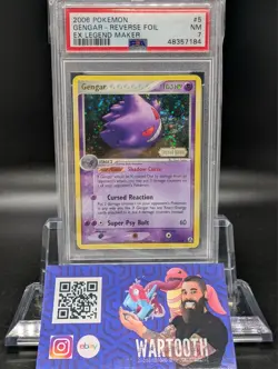 Pokemon Card Gengar 5/92 Reverse Holo Foil EX Legend Maker PSA 7 NM - Image 1